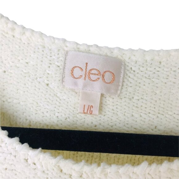 Cleo Knit Cream Scoop Neck Wool blend Pullover jumper sweater women size L - Picture 10 of 11